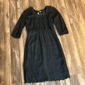Anthropologie Maeve Lace Overlay Dress Black Size 4